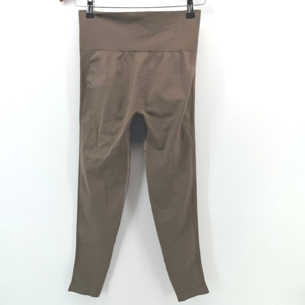 Seamless High Waisted Scrunch Butt Lifting Leggings Taupe Brown Size L